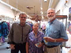<h5>Chris Marchetti catching up with old friends, Bill (one of our artists) and Pam Odoms</h5>