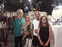 <p>Kay Landis(center) enjoying the excitement with friends Susan, Steve and Susan.</p>