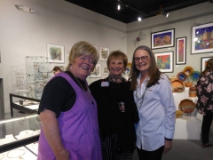 <h5>Carole Perry, Judy Bruce & Linda Korstad</h5><p>Big smiles from our Artists (left) Carole Perry, Judy Bruce and Linda Korstad who made the long trek from the valley!</p>