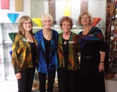 <p>Van Gogh girls Joanne, Christine and Peggy wearing Peggotty’s beautiful artwear.
</p>