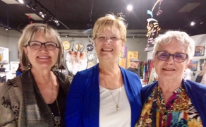<h5>These lovely ladies are all smiles after purchasing earrings by our jeweler Lesley McKeown</h5>