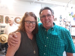 <p>Our ever popular jeweler, Lesley McKeown with our Tony.</p>