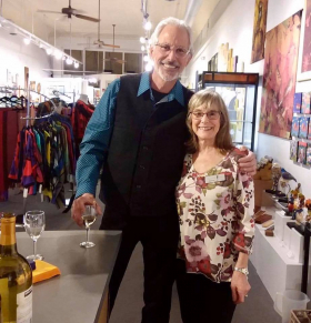 <p>Our remarkable mobile artist, Paul Landis with our lovely Joanne.</p>