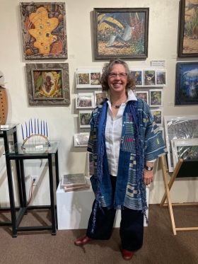 <p>It was a thrill to have the lovely and popular local fiber artist, Joan Knight, join us for the evening</p>