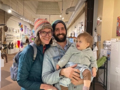 <p>This delightful couple loved showing their beautiful daughter all the art!</p>