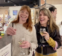 <p>Closing up the evening with our delightful and talented jeweler, Chelsea Stone (r) and her equally delightful friend!
</p>