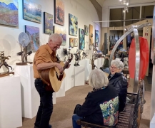 <p>Rick having fun serenading these lovely ladies!
</p>