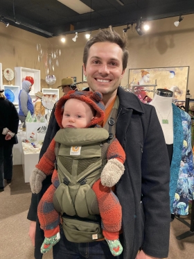 <p>Proud daddy with his adorable little boy!</p>