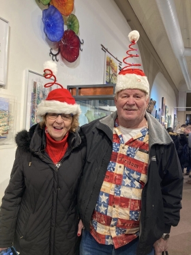 <p>This couple enjoyed showing off their hats!</p>