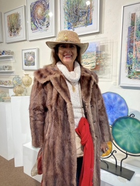 <p>Keeping warm in her beautiful fur coat!</p>